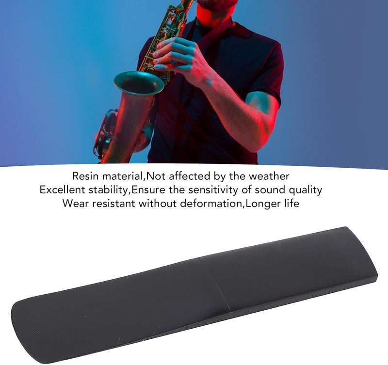 NOENNULL Saxophone Reeds Set, 5Pcs Tenor Saxophone Reeds 2.5 Bb Resin Tenor Sax Reeds with Plastic Box for Beginners Professionals (Black) - Image 4